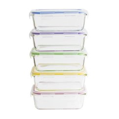 Sada 5 kusů skleněných dóz Pebbly PKV-5SRB, 850 ml