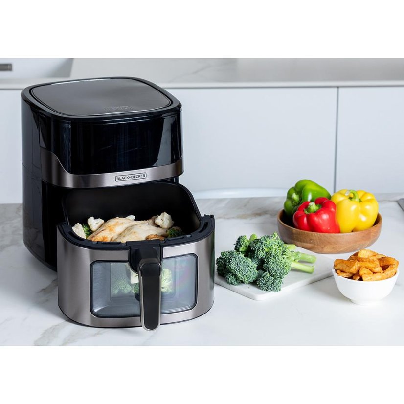 Horkovzdušná fritéza Black+Decker BXAF6500E černo-stříbrná