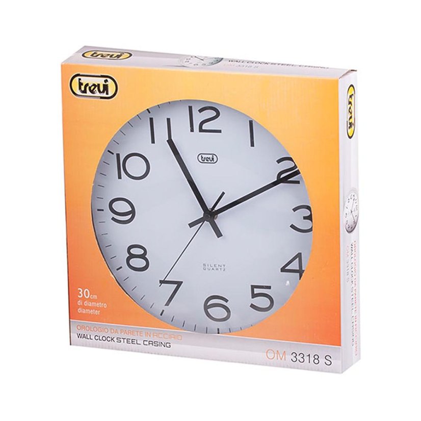 Analogové hodiny Trevi OM 3318 S silver stříbrné