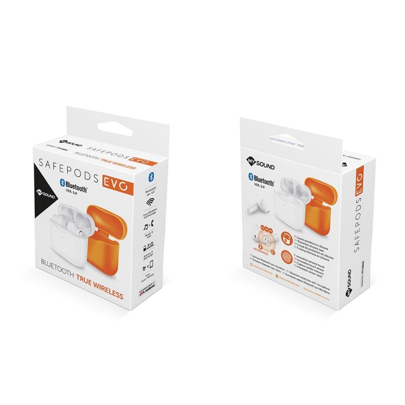 Bezdrátová sluchátka Meliconi SAFE PODS EVO 497417 oranžové
