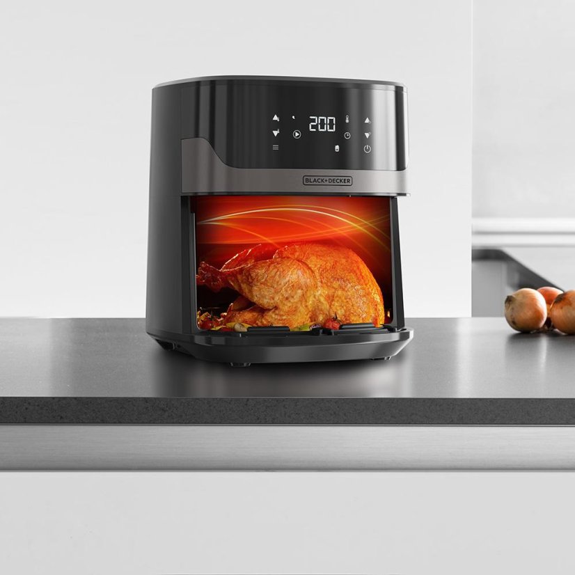 Horkovzdušná fritéza Black+Decker BXAF6500E černo-stříbrná