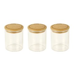 Sada 3 kusů skleněných dóz Pebbly PKV-014, 180 ml