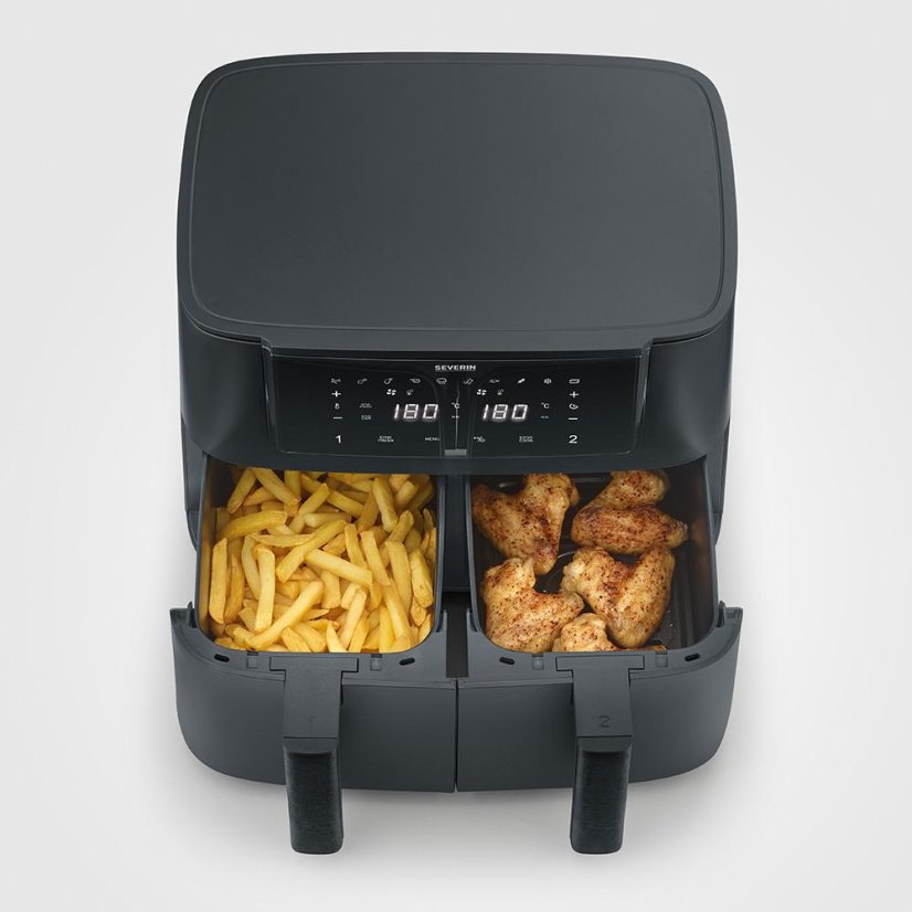 Horkovzdušná fritéza Severin FryLight „Dual“ FR 2463 černá
