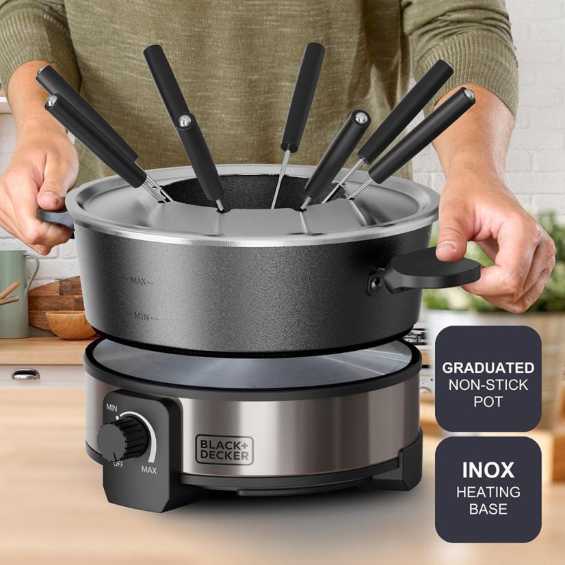 Fondue set Black+Decker BXFC1000E nerez ocel/černá