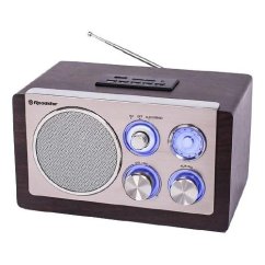 Dřevěné rádio Roadstar HRA-1345NUS/WD stříbrné