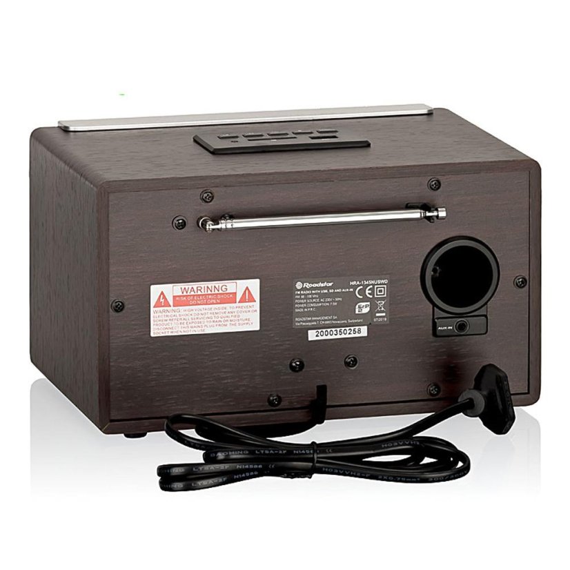 Dřevěné rádio Roadstar HRA-1345NUS/WD stříbrné