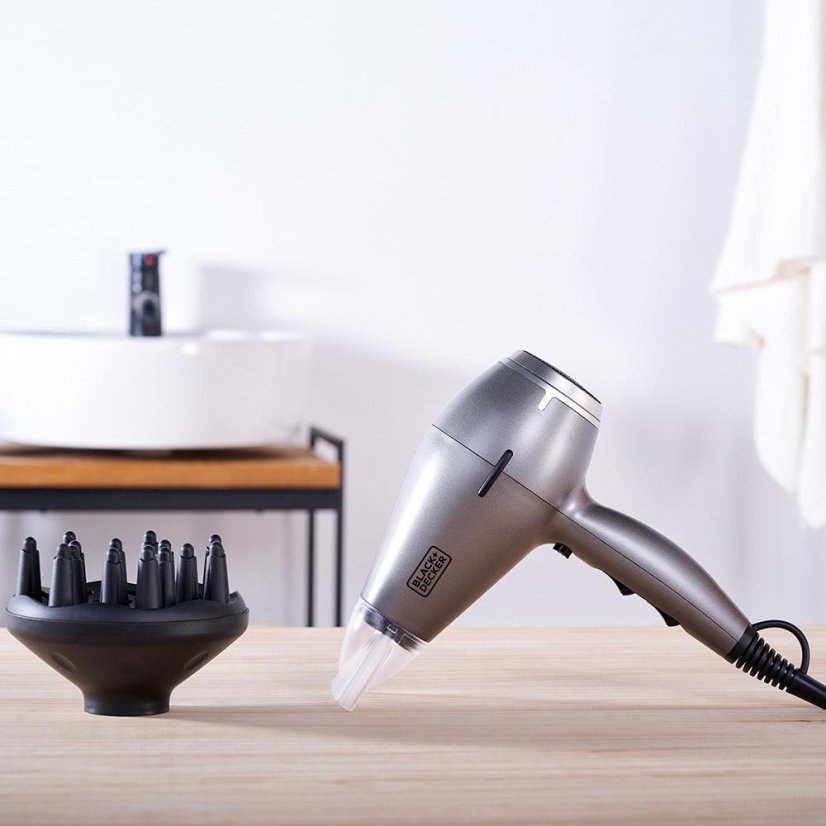 Fén na vlasy Black+Decker BXHDA2400E šedý