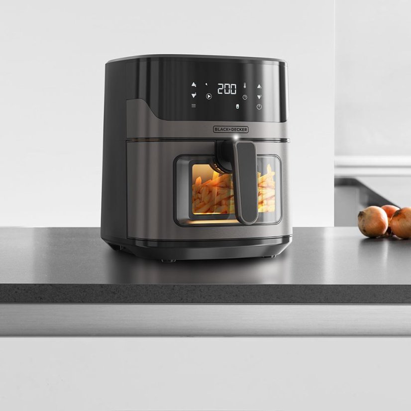 Horkovzdušná fritéza Black+Decker BXAF6500E černo-stříbrná