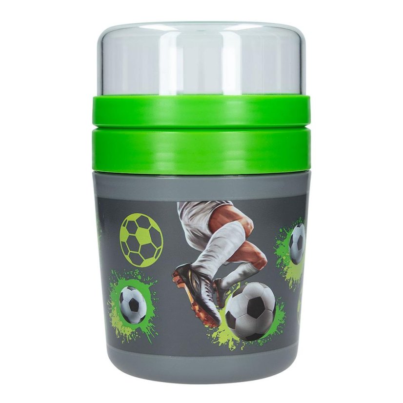 Dvoudílný kelímek na Müsli Action World, fotbalový motiv