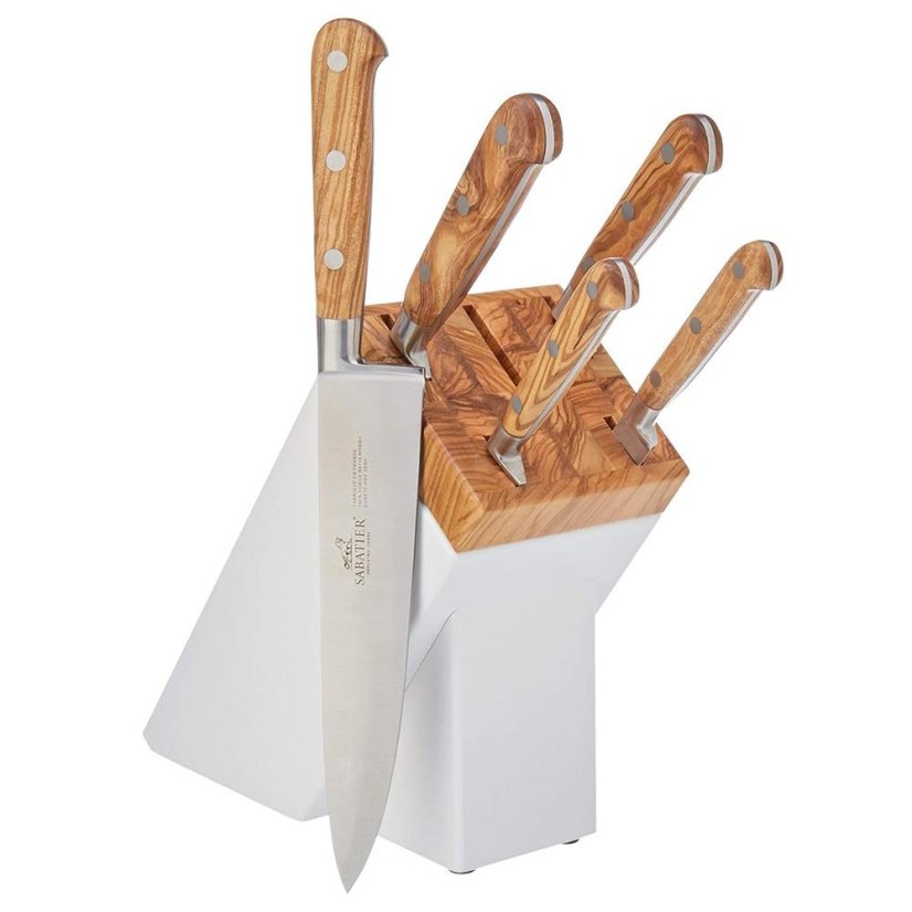 Blok na nože Lion Sabatier + 5 nožů 664288 ARLES bílý