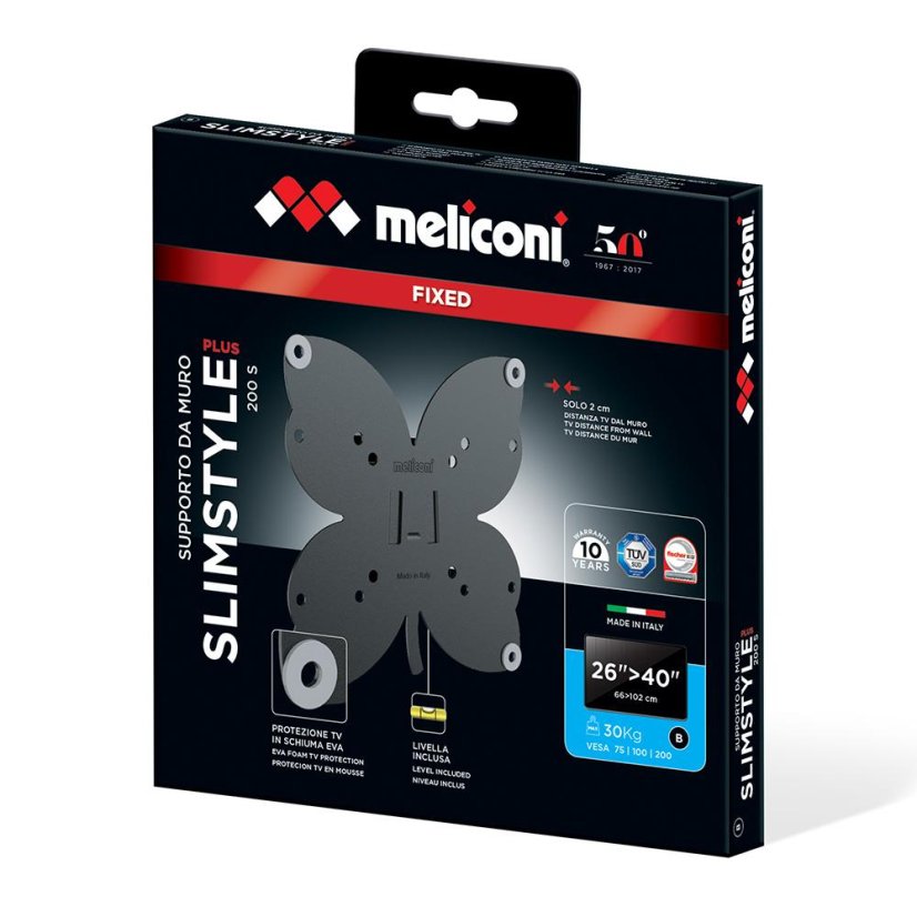 Držák na zeď pro TV Meliconi SlimStyle Plus 200 S 480951 černý